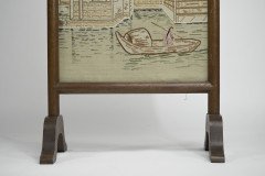 An Anglo-Japanese Oak Firescreen with a Torii Gate Detail & Japanese River Scene - Thumbnail 8