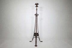 Jesson Birkett Attributed, an Arts & Crafts hand hammered copper standard floor lamp - Thumbnail 2