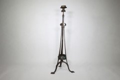 Jesson Birkett Attributed, an Arts & Crafts hand hammered copper standard floor lamp - Thumbnail 3
