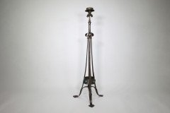 Jesson Birkett Attributed, an Arts & Crafts hand hammered copper standard floor lamp - Thumbnail 4