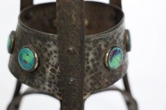 Jesson Birkett Attributed, an Arts & Crafts hand hammered copper standard floor lamp - Thumbnail 9
