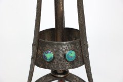 Jesson Birkett Attributed, an Arts & Crafts hand hammered copper standard floor lamp - Thumbnail 12