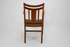 Heal’s, Arts & Crafts Oak Armchair with Chamfered Rails and Shaped Seat - Thumbnail 9