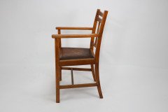 Heal’s, Arts & Crafts Oak Armchair with Chamfered Rails and Shaped Seat - Thumbnail 5