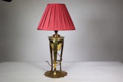 Arthur Dixon for the Birmingham Guild of Handicraft. A Rare Arts & Crafts Brass Table Lamp - Thumbnail 2