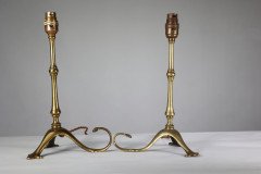 W. A. S. Benson. A Pair of Arts & Crafts Brass Table Lamps with a Serpent Style Tails - Thumbnail 3