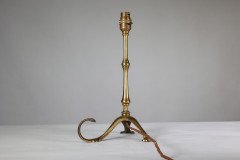 W. A. S. Benson, Arts & Crafts Brass Table Lamp with Serpent Tail - Thumbnail 7