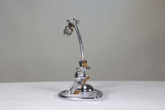 W. A. S. Benson (stamped). Arts & Crafts Chrome Plated Table Lamp with Heart Shaped Base - Thumbnail 4
