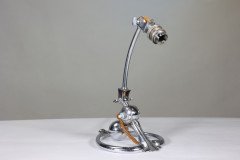 W. A. S. Benson (stamped). Arts & Crafts Chrome Plated Table Lamp with Heart Shaped Base - Thumbnail 6
