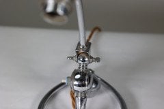 W. A. S. Benson (stamped). An Arts & Crafts Chrome Plated Table Lamp with Heart Shaped Base - Thumbnail 11