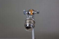 W. A. S. Benson (stamped). An Arts & Crafts Chrome Plated Table Lamp with Heart Shaped Base - Thumbnail 9