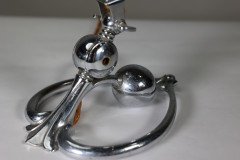 W. A. S. Benson (stamped). Arts & Crafts Chrome Plated Table Lamp with Heart Shaped Base - Thumbnail 12