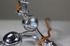 W. A. S. Benson (stamped). An Arts & Crafts Chrome Plated Table Lamp with Heart Shaped Base - Thumbnail 15