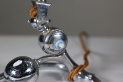 W. A. S. Benson (stamped). An Arts & Crafts Chrome Plated Table Lamp with Heart Shaped Base - Thumbnail 15