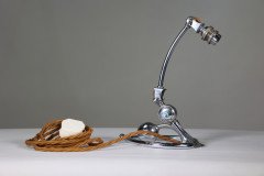 W. A. S. Benson (stamped). An Arts & Crafts Chrome Plated Table Lamp with Heart Shaped Base - Thumbnail 19