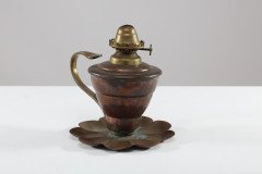 W. A. S. Benson. An Arts & Crafts Copper Lily Pad Oil Light - Thumbnail 3