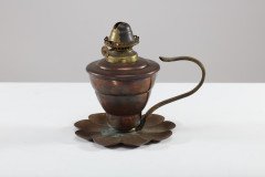W. A. S. Benson, Arts & Crafts Copper Lily Pad Oil Light - Thumbnail 5