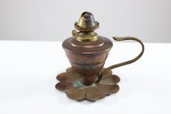 W. A. S. Benson, Arts & Crafts Copper Lily Pad Oil Light - Thumbnail 7