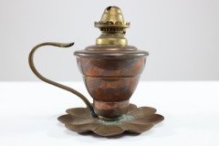 W. A. S. Benson, Arts & Crafts Copper Lily Pad Oil Light - Thumbnail 6