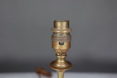 Dryad In the style of an Arts & Crafts brass table lamp with a wide flaring base - Thumbnail 4