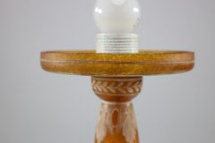 An Art Deco Style Mottled Orange Hand Painted Cameo Glass Style Table Lamp - Thumbnail 18