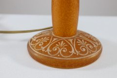 An Art Deco Style Mottled Orange Hand Painted Cameo Glass Style Table Lamp - Thumbnail 20