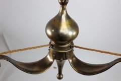 Birmingham Guild of Handicraft. Arts & Crafts Three Arm Brass Ceiling Light - Thumbnail 4