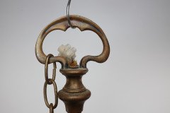 General Electric Company (GEC), Arts & Crafts Brass Three Branch Ceiling Light - Thumbnail 2