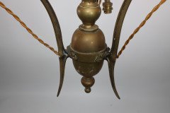 GEC Arts & Crafts Brass Three Branch Ceiling Light - Thumbnail 6