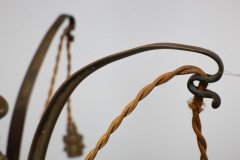 GEC Arts & Crafts Brass Three Branch Ceiling Light - Thumbnail 7