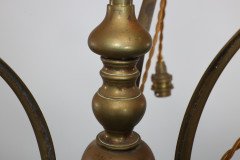 General Electric Company (GEC), Arts & Crafts Brass Three Branch Ceiling Light - Thumbnail 4