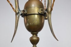 GEC Arts & Crafts Brass Three Branch Ceiling Light - Thumbnail 11