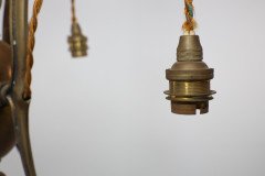 GEC Arts & Crafts Brass Three Branch Ceiling Light - Thumbnail 8