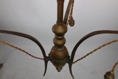 General Electric Company (GEC), Arts & Crafts Brass Three Branch Ceiling Light - Thumbnail 9
