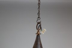 Arts & Crafts Copper & Vaseline Lantern with Floral Flowing Decoration - Thumbnail 15