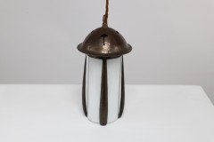 Gustav Stickley, Style of. Arts & Crafts Hand Hammered Patinated Copper Lantern - Thumbnail 2