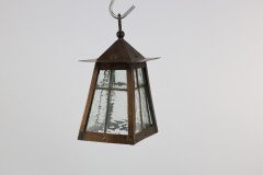 An Arts & Crafts little copper lantern with the original opaque shade - Thumbnail 2