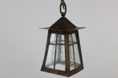 An Arts & Crafts little copper lantern with the original opaque shade - Thumbnail 3