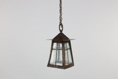 An Arts & Crafts little copper lantern with the original opaque shade - Thumbnail 4
