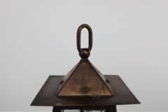 An Arts & Crafts little copper lantern with the original opaque shade - Thumbnail 7