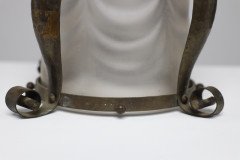 Arts & Crafts, Hammered Brass Lantern with Original Ribbed Glass, c.1900 - Thumbnail 12