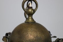 Arts & Crafts, Hammered Brass Lantern with Original Ribbed Glass, c.1900 - Thumbnail 5