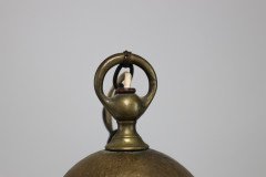 Arts & Crafts, Hammered Brass Lantern with Original Ribbed Glass, c.1900 - Thumbnail 4