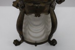 Arts & Crafts, Hammered Brass Lantern with Original Ribbed Glass, c.1900 - Thumbnail 11