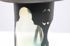 Arts & Crafts Copper Lantern with a Flaring Hat & the Original Vaseline Shade - Thumbnail 7