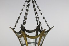 Arts & Crafts Brass Conical Shaped Lantern with Its Original Conical Shade - Thumbnail 7
