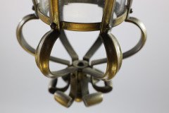 Arts & Crafts Brass Conical Shaped Lantern with Its Original Conical Shade - Thumbnail 13