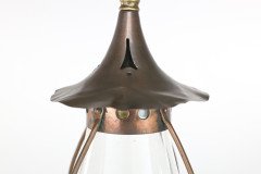 An Arts and Crafts little copper lantern with the original bulbous shade. - Thumbnail 5