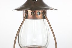 An Arts and Crafts little copper lantern with the original bulbous shade. - Thumbnail 8