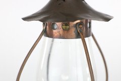 An Arts and Crafts little copper lantern with the original bulbous shade. - Thumbnail 9